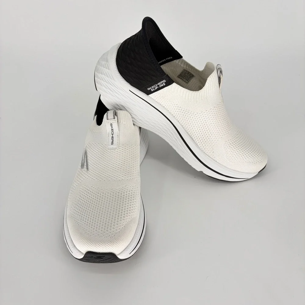 Skechers Hands Free Slip-ins Max Cushioning Elite 2.0 Eternal White Black 129611